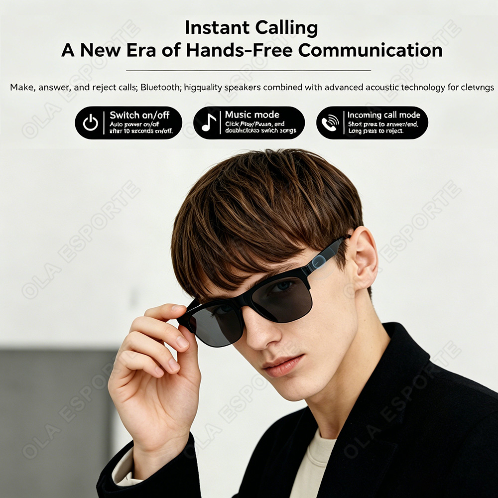AI Smart Glasses HD Audio Blue - Smart Glasses Lens ulasan dan harga